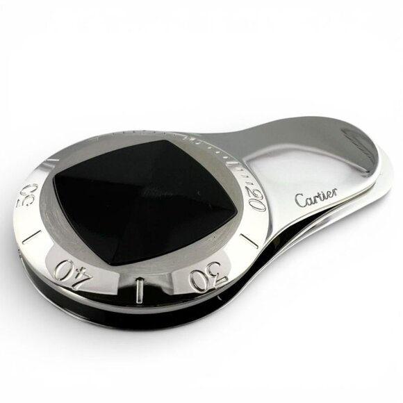 Cartier Pasha Timer Stainless Steel Onyx Log Money Clip